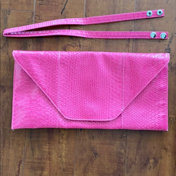 Python Embossed Over Size Clutch - Picture 1 of 3